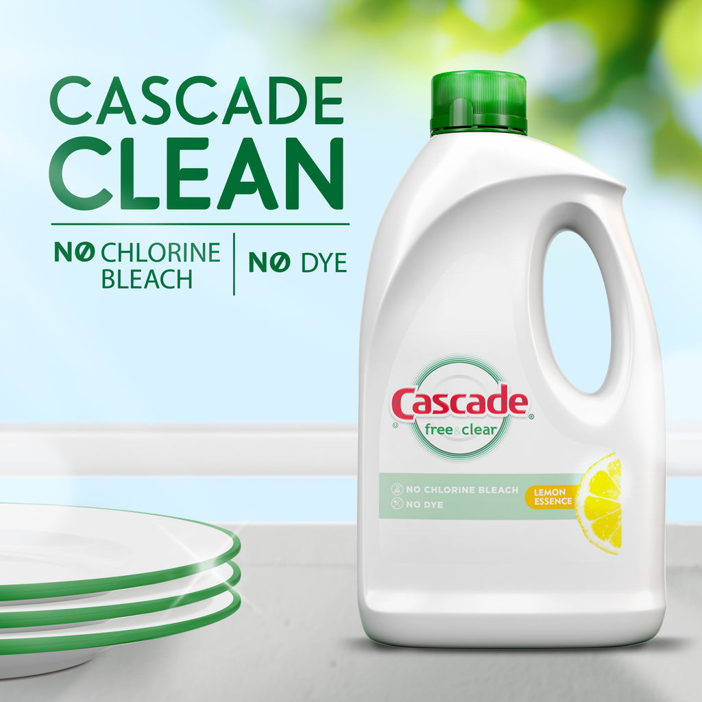Free &amp; Clear Dishwasher Detergent, Lemon Essence, 60 fl oz