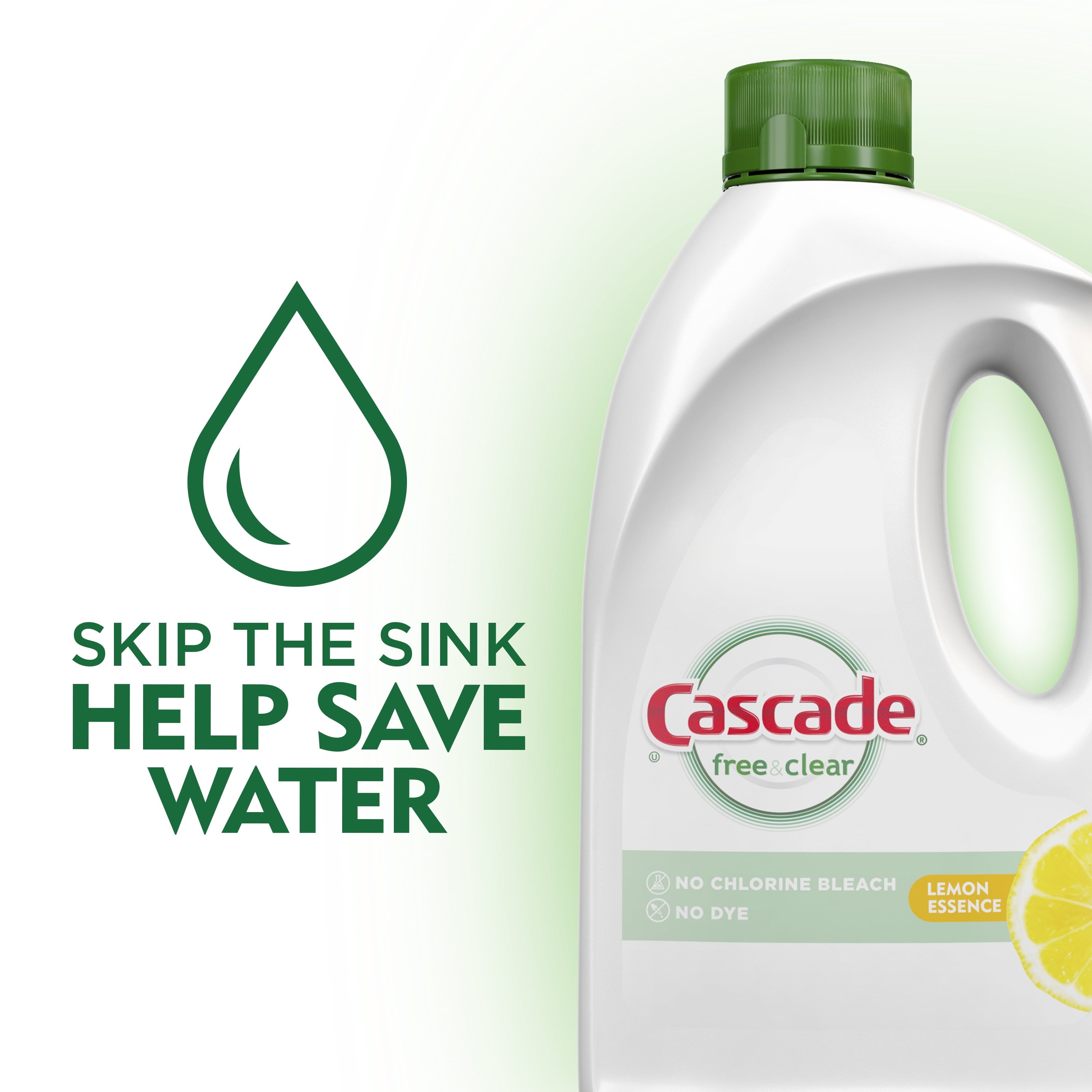 Free &amp; Clear Dishwasher Detergent, Lemon Essence, 60 fl oz