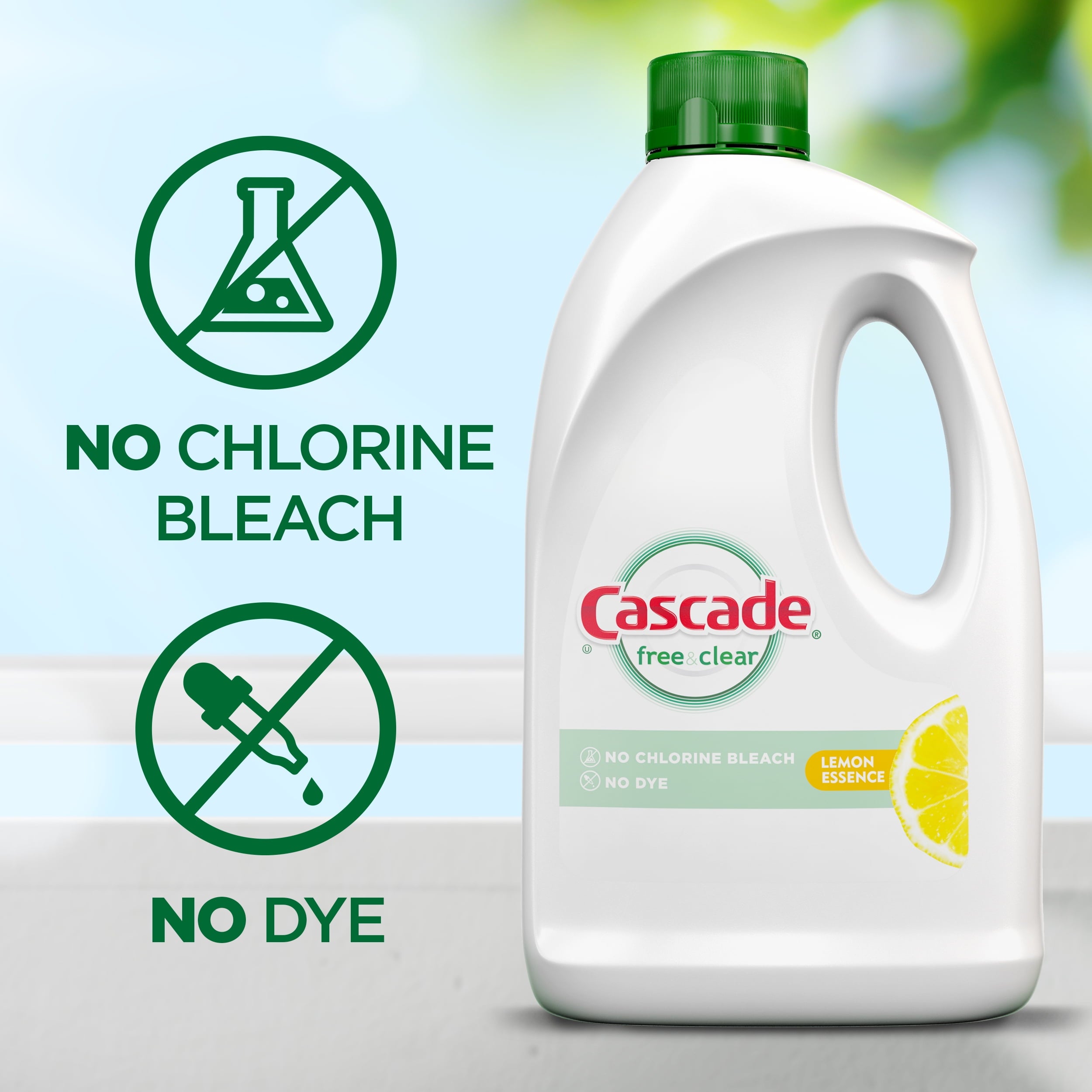 Free &amp; Clear Dishwasher Detergent, Lemon Essence, 60 fl oz