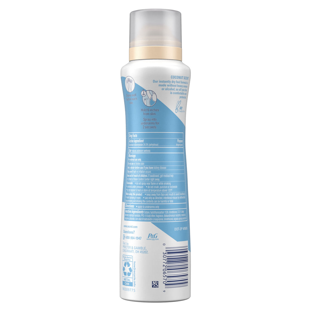 Dry Spray Women's Antiperspirant Deodorant, Nurturing Coconut and Argan Oil, 4.1 oz