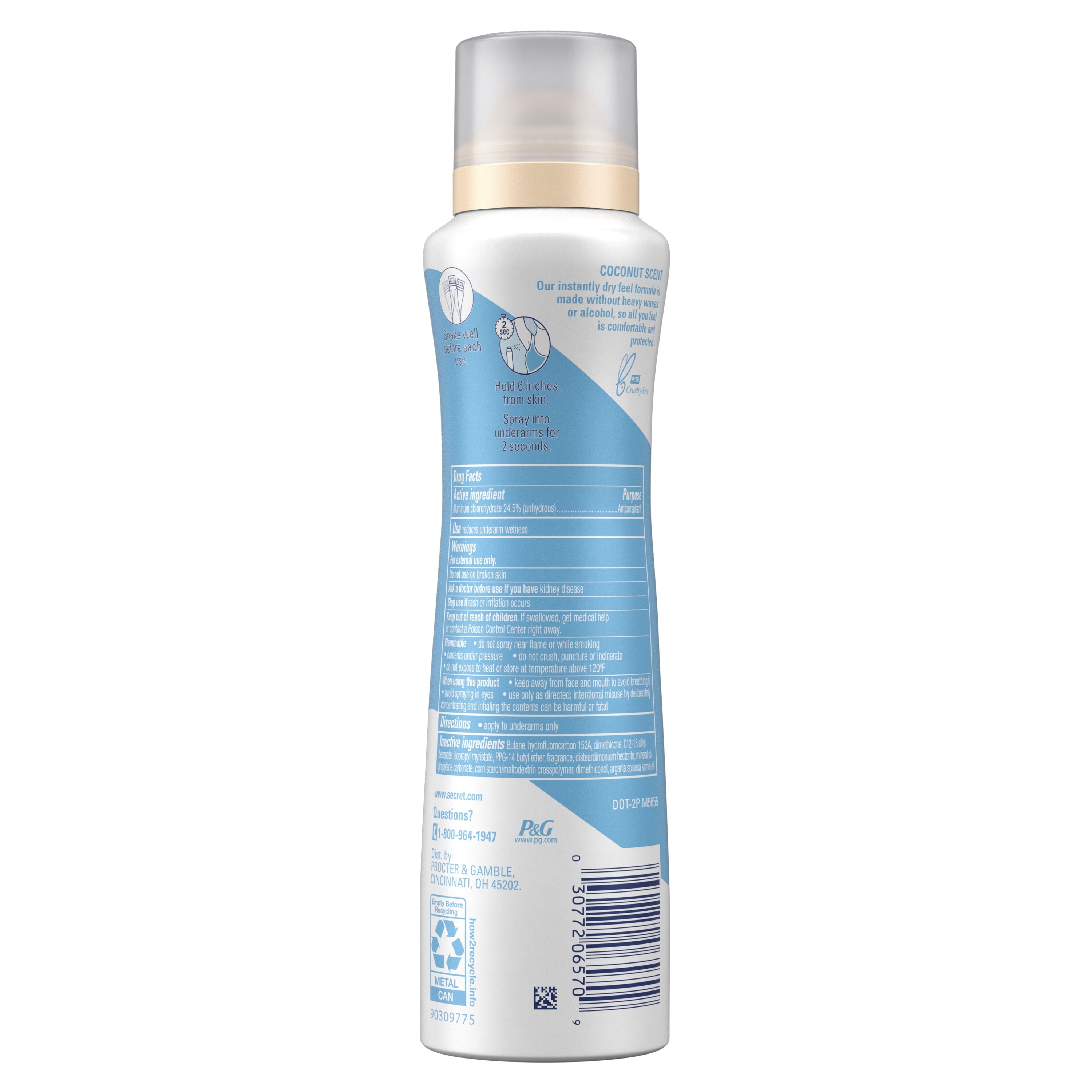 Dry Spray Women's Antiperspirant Deodorant, Nurturing Coconut and Argan Oil, 4.1 oz