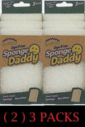 2x Scrub Daddy Dye Free Sponge Daddy Dual Sided Sponge + Scrubber 3 PACKS - NEW