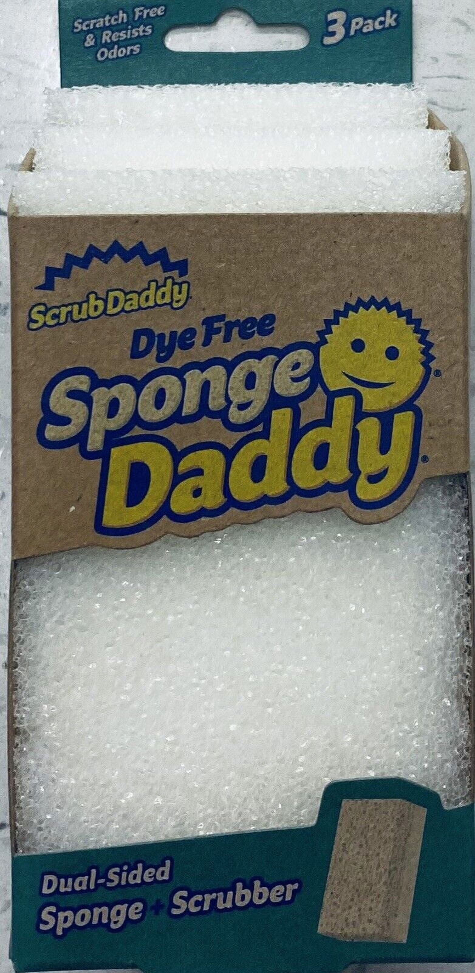 2x Scrub Daddy Dye Free Sponge Daddy Dual Sided Sponge + Scrubber 3 PACKS - NEW