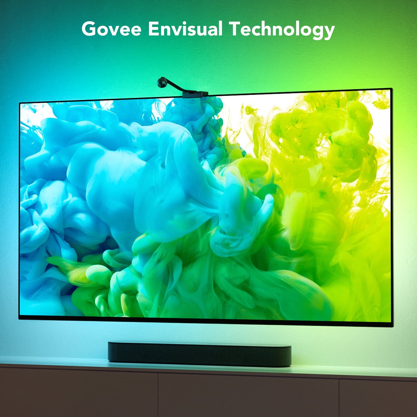RGBIC TV Backlights For Living Room,1080p intelligent camera,Dynamic Light Effects,Music Scene,Smart Control