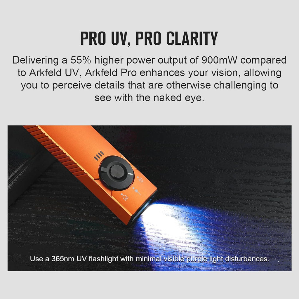 Arkfeld Pro Flat Rechargeable EDC Flashlight with 1300 Lumens LED Light UV and Laser(Red CW 5700K-6700K)