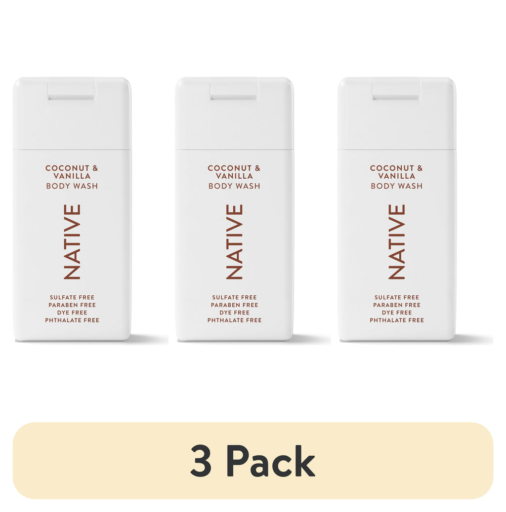 Body Wash, Sulfate Free, Coconut &amp; Vanilla, for Women and Men, Travel Size 3 oz