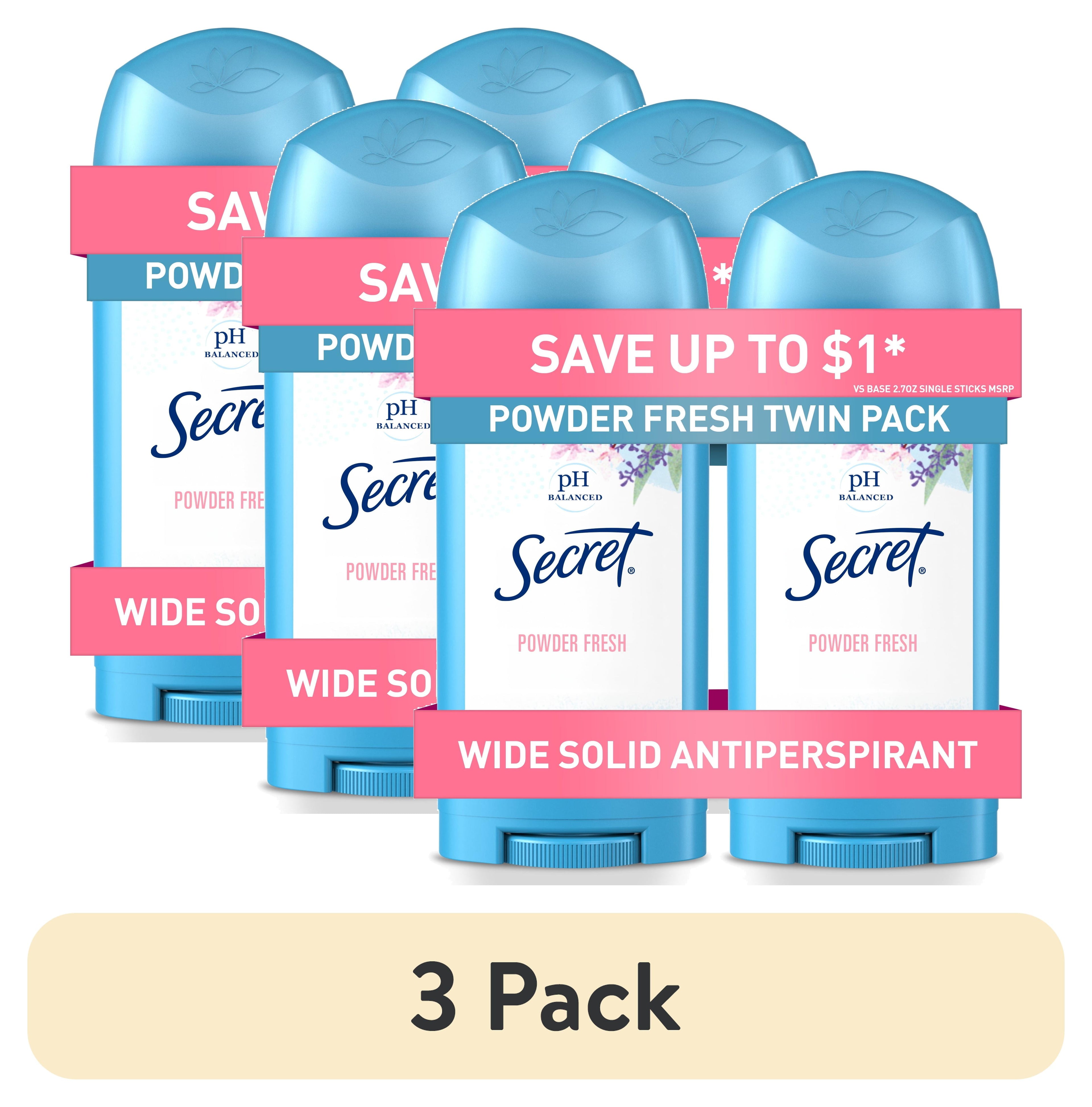 Solid Antiperspirant Deodorant, Powder Fresh, 2.7 oz, Twin Pack