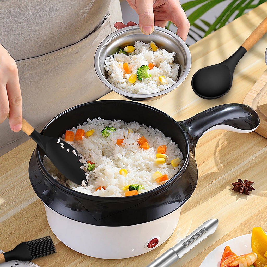 Kitchen Cooking Utensils Set, 33 pcs Non-stick Silicone Cooking Kitchen Utensils Spatula Set with Holder, Wooden Handle Silicone Kitchen Gadgets Utensil Set (Cream White)