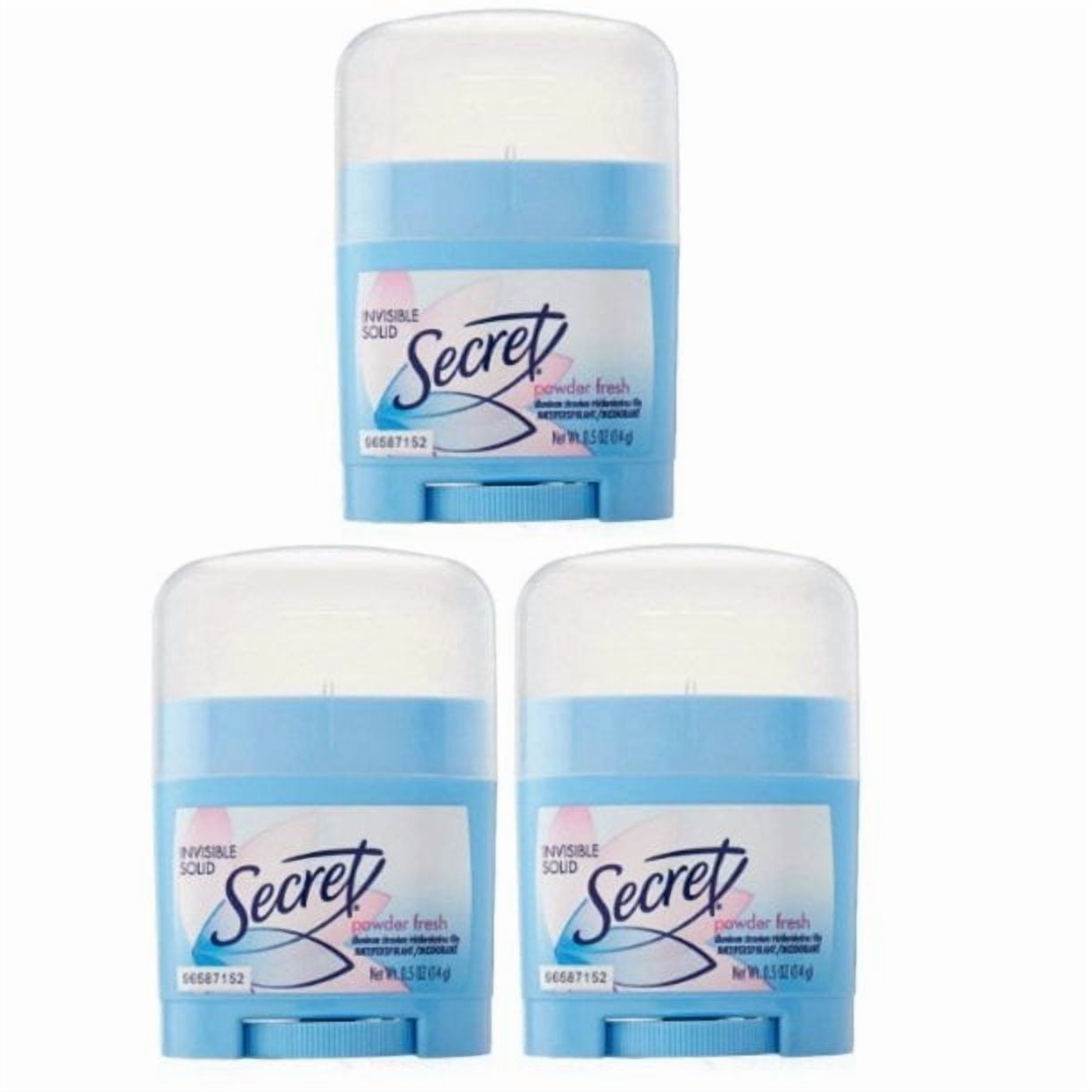 Invisible Solid Antiperspirant and Deodorant, Powder Fresh, 0.5 Ounce Travel Size Pack of 3