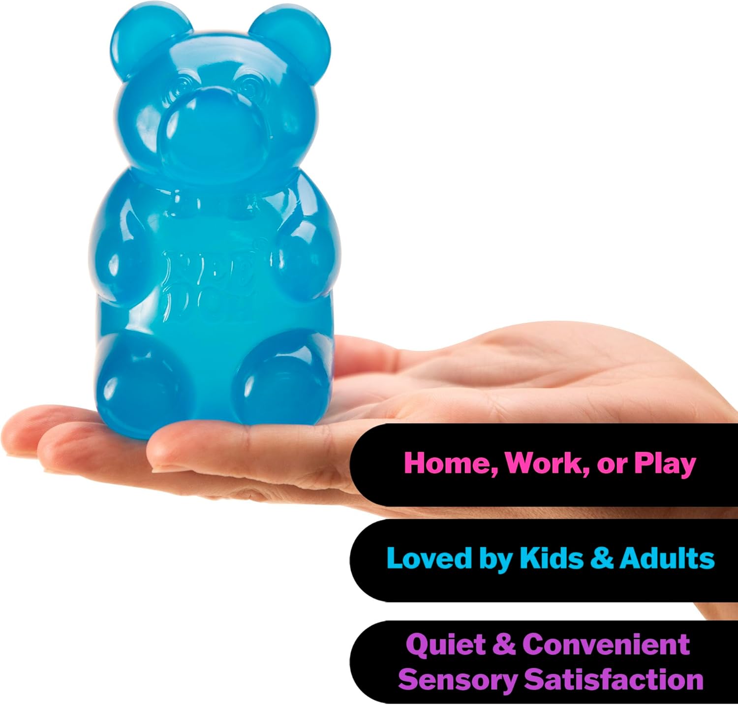 Schylling NeeDoh Gummy Bear - Sensory Fidget Toy with Jelly-Like Filling - 3.5″ Tall - Colors May Vary (Pack of 1)