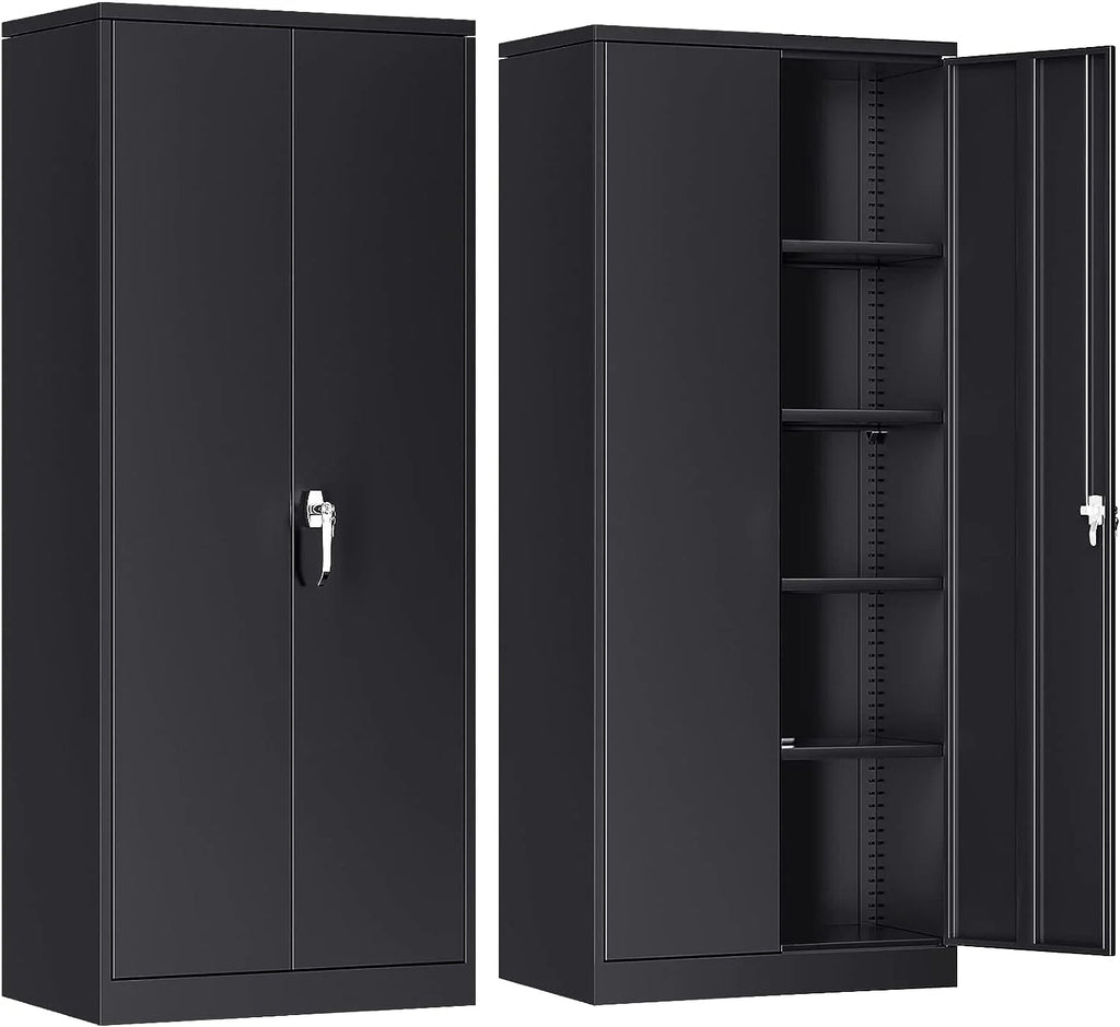 Atripark Metal Storage Cabinet with Lock, 72" Lockable Garage Tool Cabinet with Doors