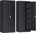 Atripark Metal Storage Cabinet with Lock, 72" Lockable Garage Tool Cabinet with Doors