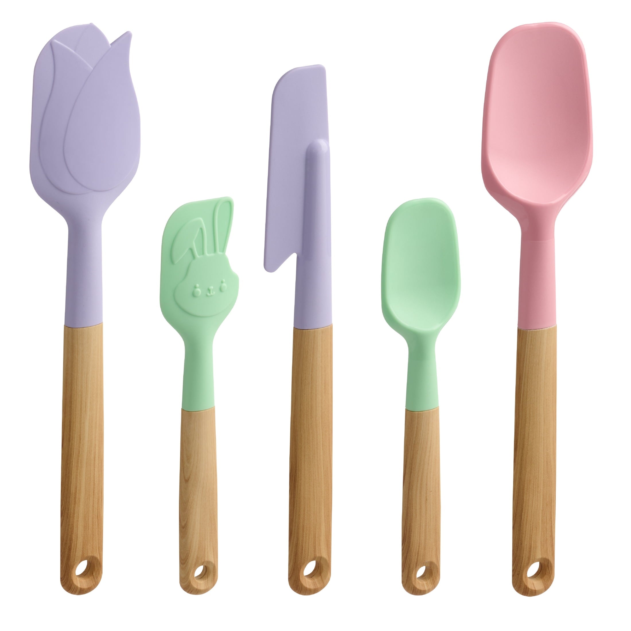 Way To Celebrate 5-Piece Baking Tools. Purple, Pink and Green