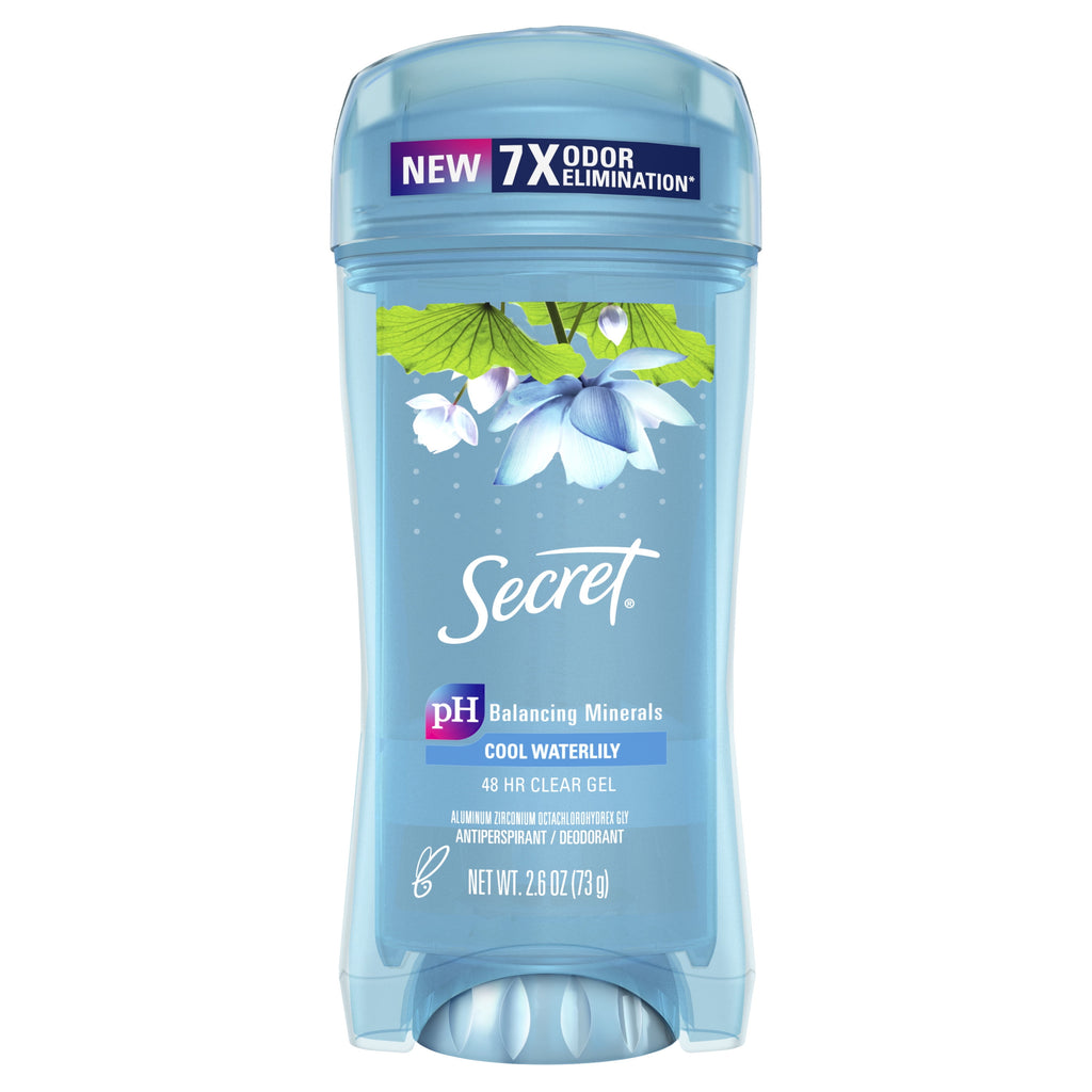 Clear Gel Antiperspirant and Deodorant for Women, Waterlily Scent, 2.6 oz