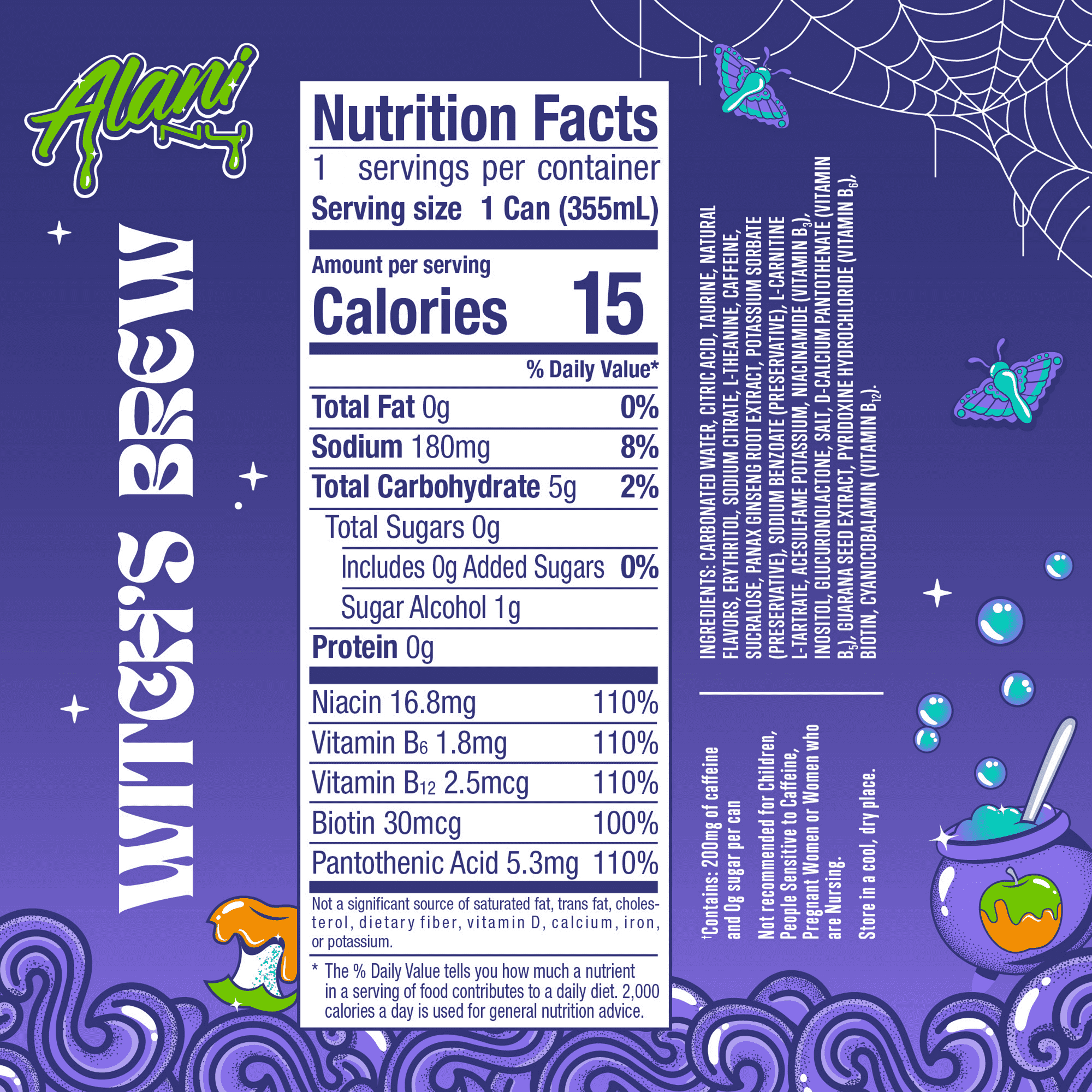 Sugar-Free Energy Drink, Witch's Brew 12 fl oz (2pk)