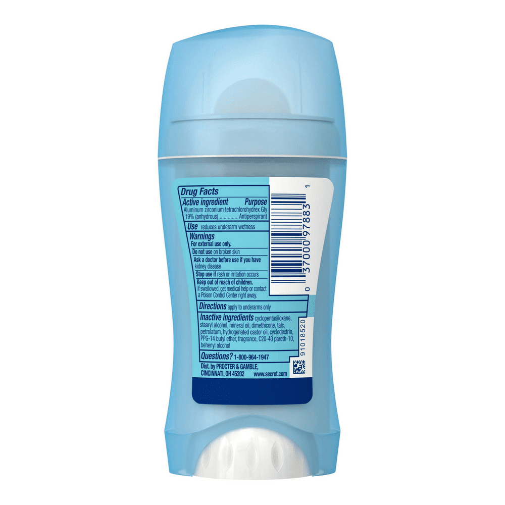 3 Pack - Secret Antiperspirant &amp; Deodorant Invisible Solid Cool Waterlily, 72HR Breathable Sweat &amp; Odor Protection, 2.6 OZ