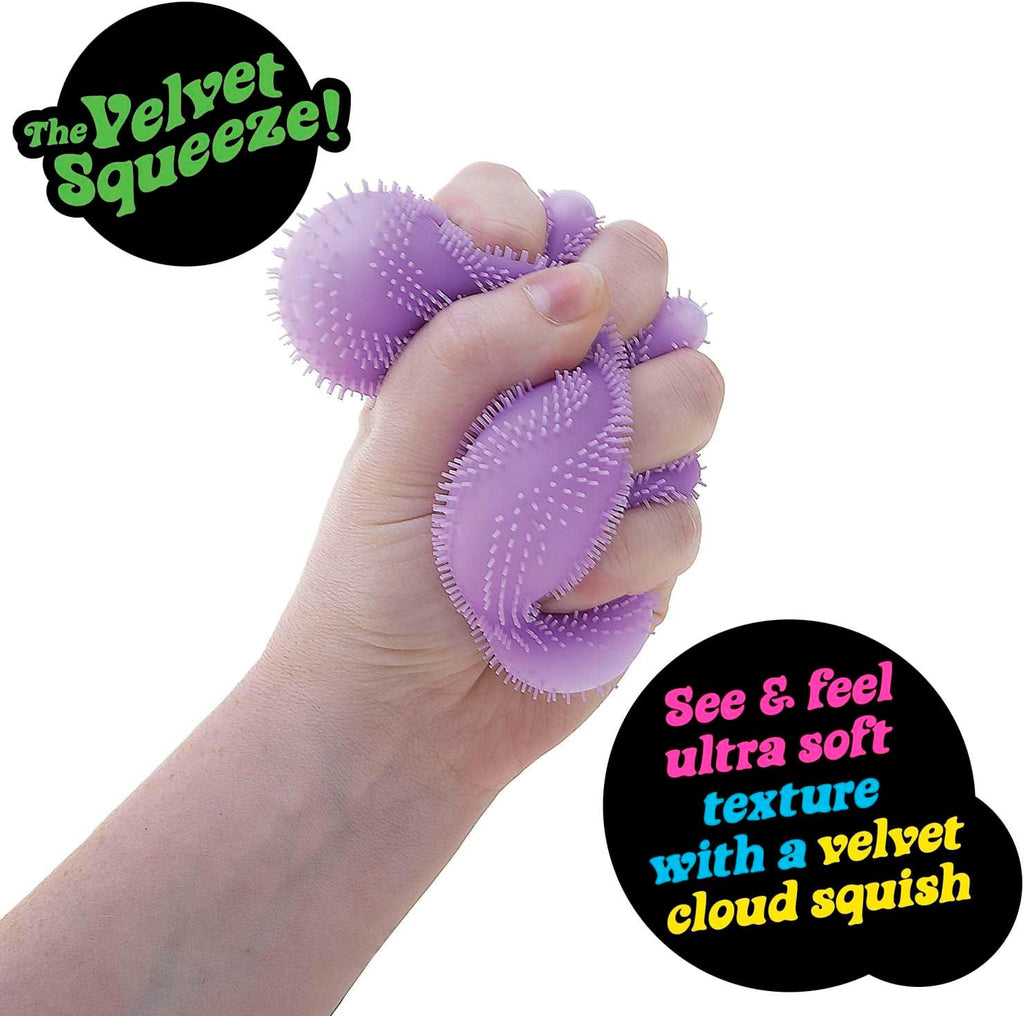 Schylling NeeDoh Fuzz Ball - Sensory Toy with a Velvet Texture and Soft Cloud Squish - Wavy Pattern You Can See and Feel - Ages 3 and Up - Color May Vary; One Per Pack (Wonder Waves)