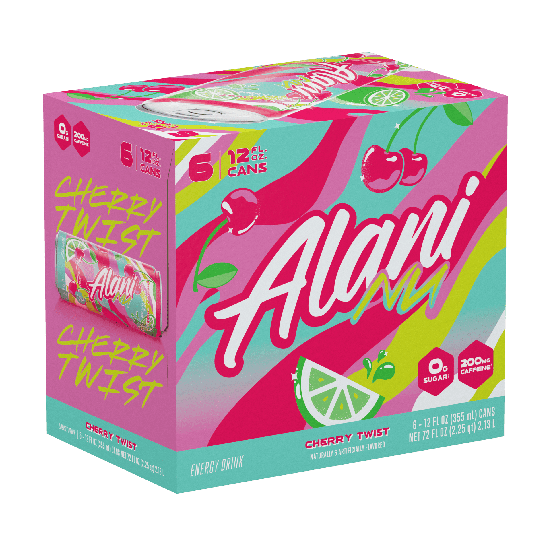 Energy Drink, Cherry Twist Limited Time Only, 12 fl oz cans, 6-pack (6 cans)