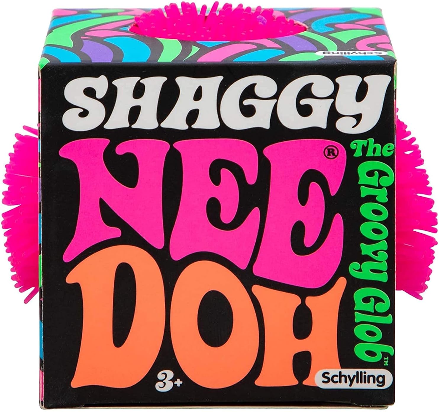 Nee-Doh Schylling Shaggy Groovy Glob! Squishy. Squeezy. Stretchy Stress Balls Neon Colors Gift Set Party Bundle - 3 Pack (Assorted Colors)