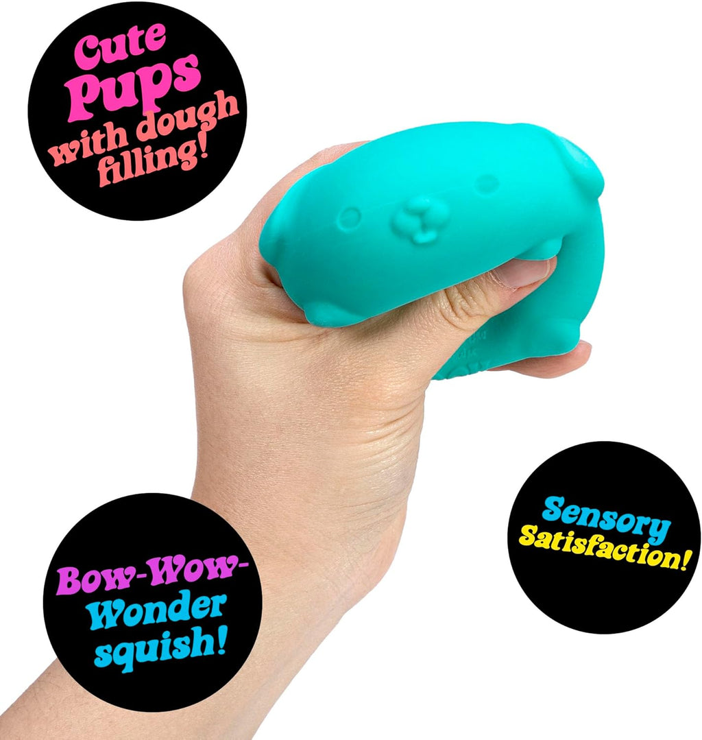 Schylling NeeDoh Funky Pups – Squishy Sensory Toy – Soft Dough Filling – Ages 3 and Up - Color May Vary; One Dog Per Pack