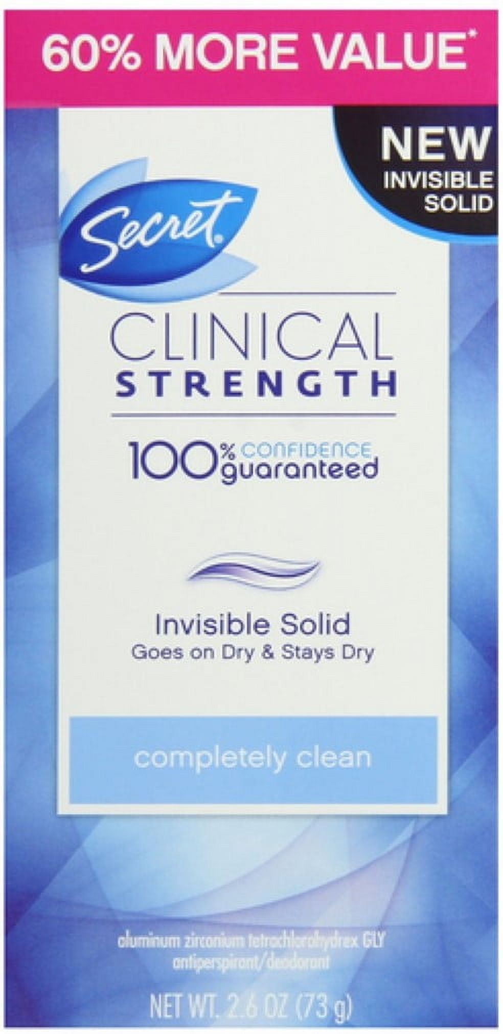 6 Pack - Clinical Invisible Solid Completely Clean, 2.6 oz