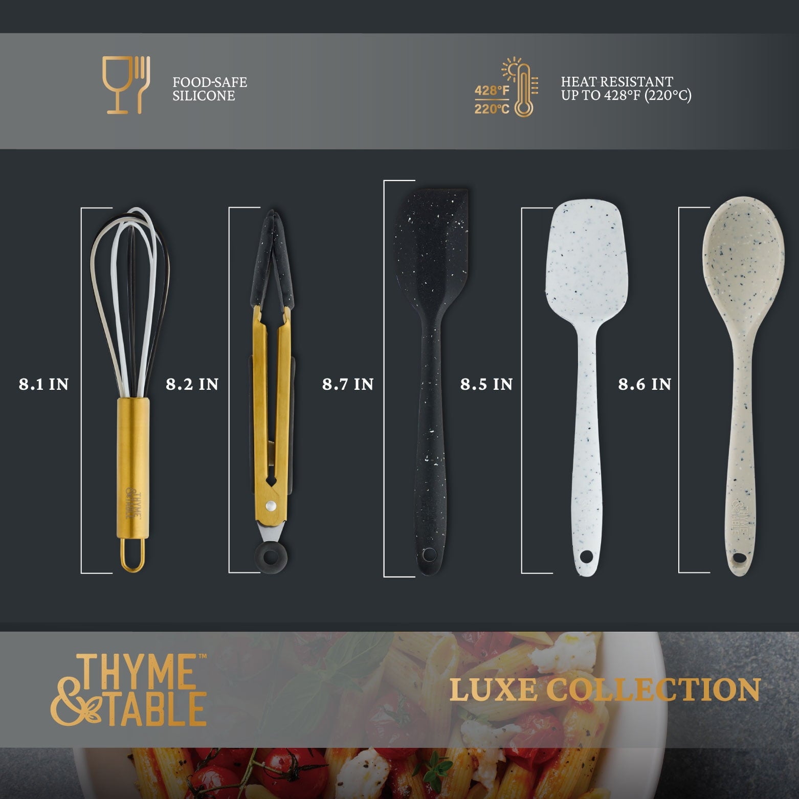 Thyme &amp; Table 5-Piece Silicone Mini Kitchen Utensil Set