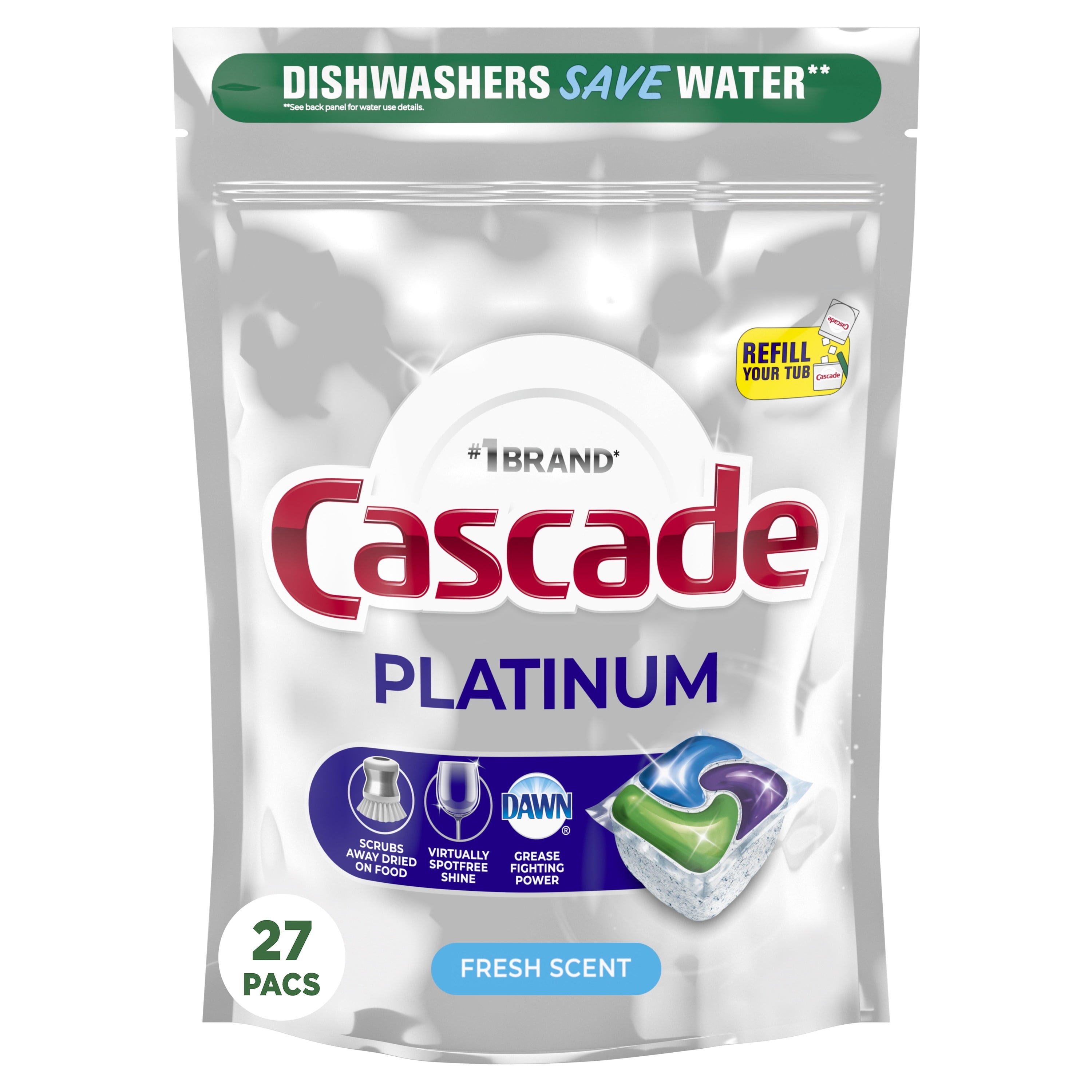 Auto Dishwashing Pouch with Liquid &amp; Powder Fresh Scent