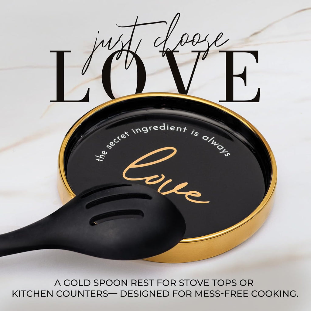 White Silicone and Gold Cooking Utensils Set