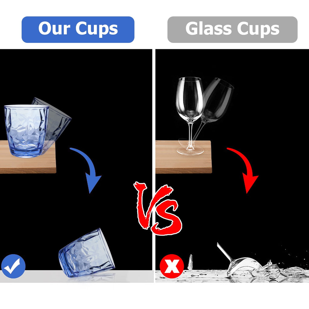 470ml Transparent Blue PC Drinkware (Set of 4)