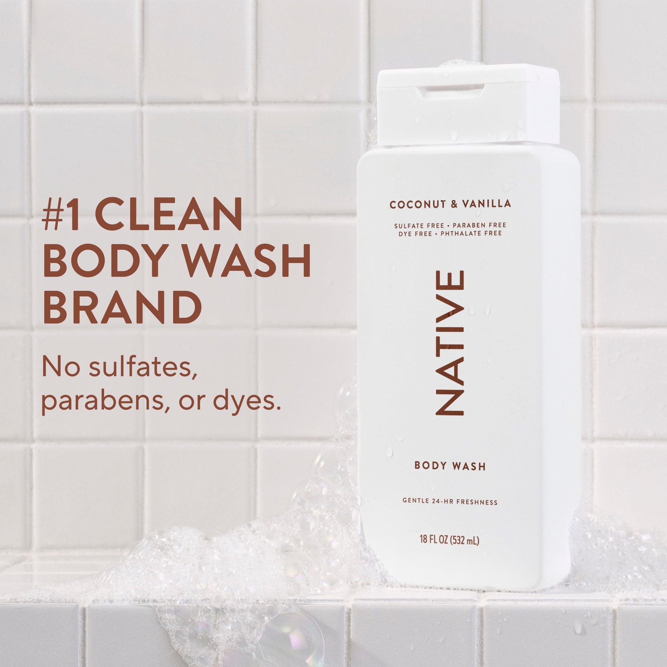 Coconut &amp; Vanilla Body Wash, 18 fl oz