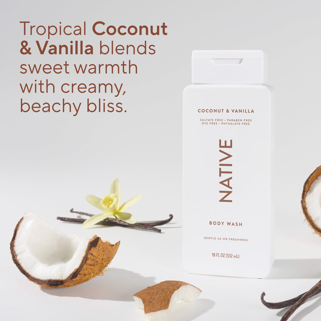 Coconut &amp; Vanilla Body Wash, 18 fl oz