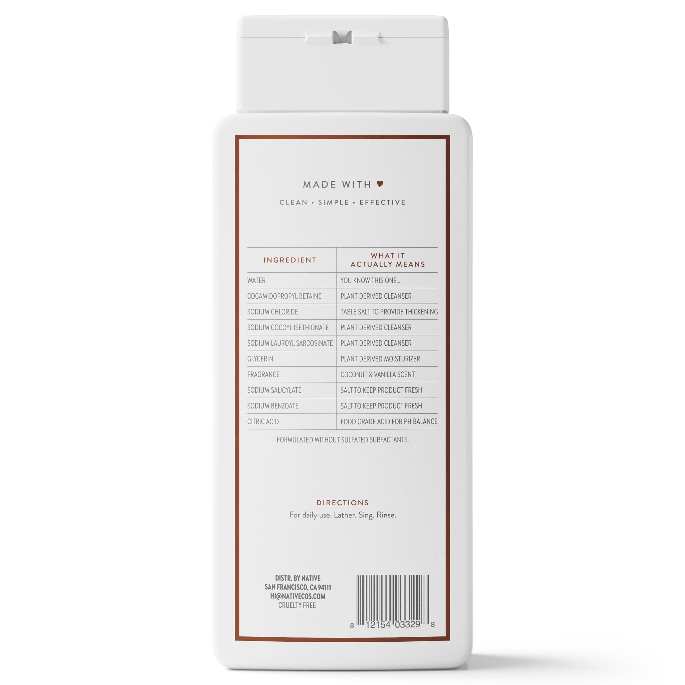 Coconut &amp; Vanilla Body Wash, 18 fl oz