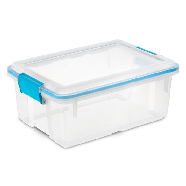 7.5 Quart Clear Plastic Storage Box with Latching Lids, (6 Pack)