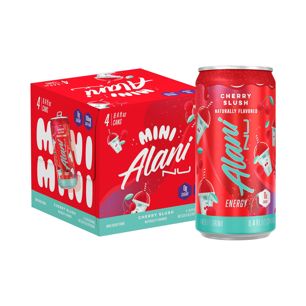 Sugar Free Energy Drink Mini, Cherry Slush, 8.4 fl oz, 4 Pack, Cans, 100mg Caffeine