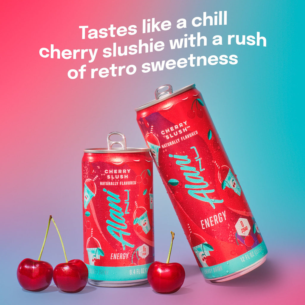 Sugar Free Energy Drink Mini, Cherry Slush, 8.4 fl oz, 4 Pack, Cans, 100mg Caffeine
