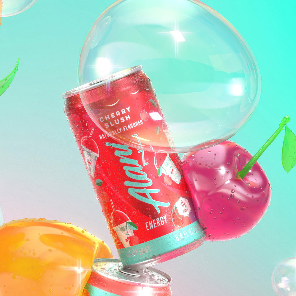 Sugar Free Energy Drink Mini, Cherry Slush, 8.4 fl oz, 4 Pack, Cans, 100mg Caffeine