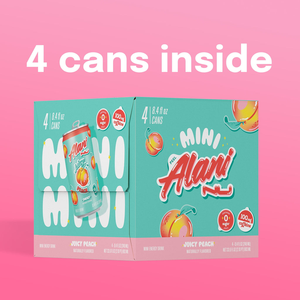 Sugar Free Energy Drink Mini, Cherry Slush, 8.4 fl oz, 4 Pack, Cans, 100mg Caffeine