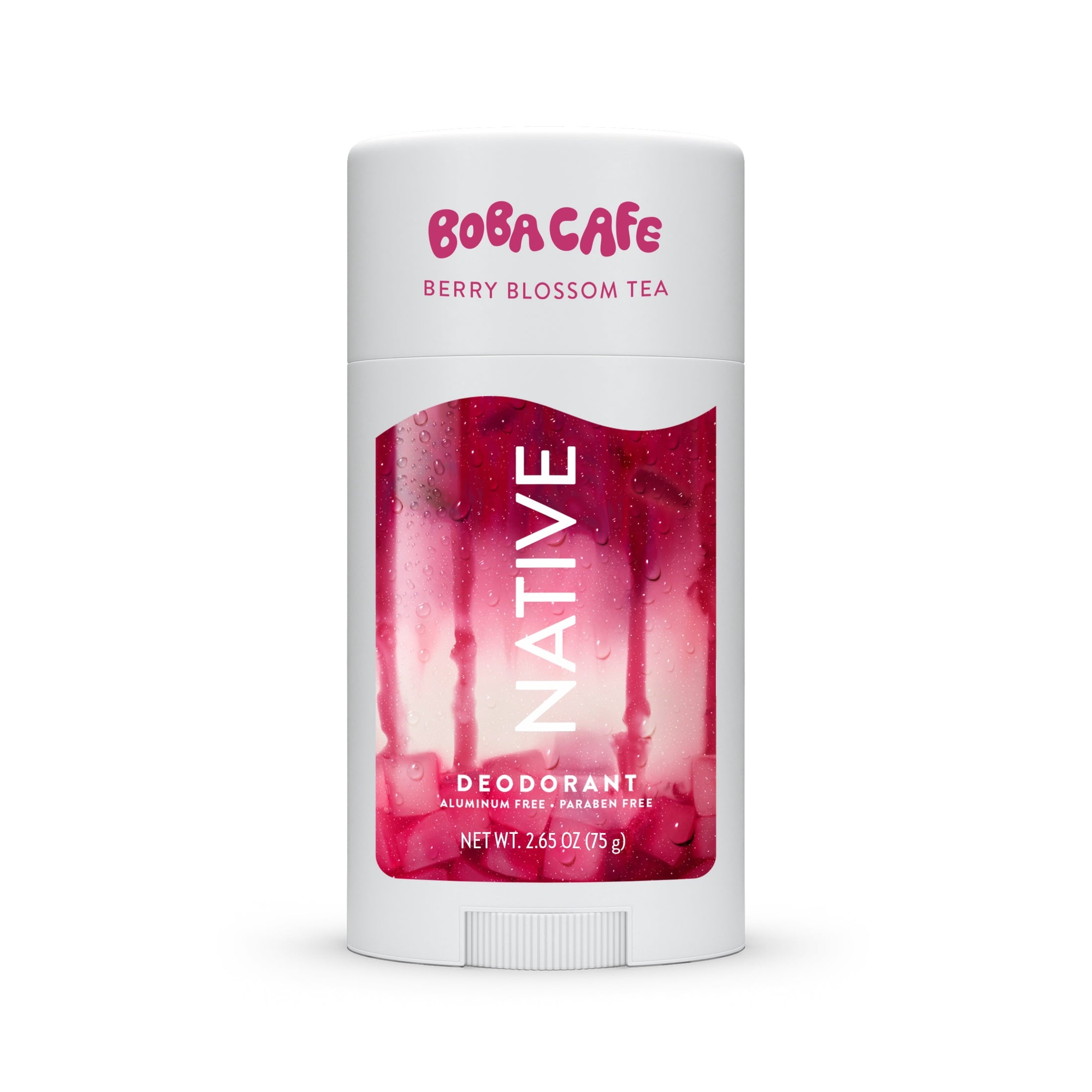 Aluminum Free Deodorant, Limited Edition Berry Blossom Tea, 72 Hour Odor Protection, for Women and Men, Boba Café, 2.65oz