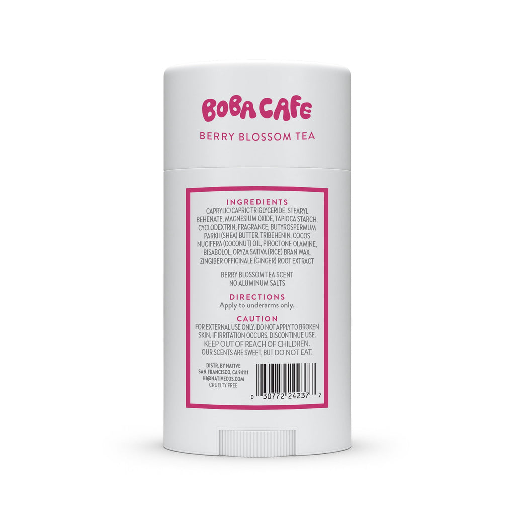 Aluminum Free Deodorant, Limited Edition Berry Blossom Tea, 72 Hour Odor Protection, for Women and Men, Boba Café, 2.65oz