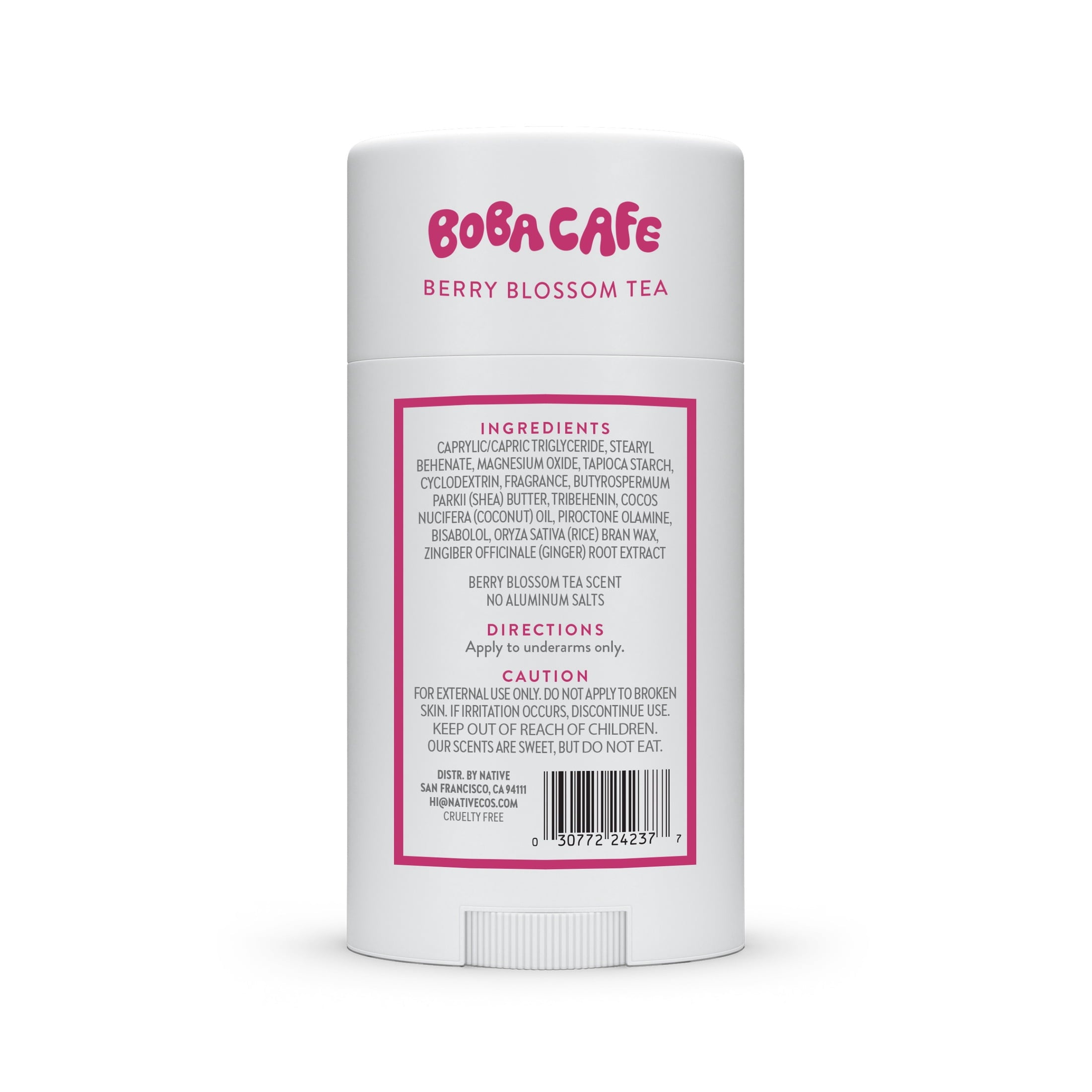 Aluminum Free Deodorant, Limited Edition Berry Blossom Tea, 72 Hour Odor Protection, for Women and Men, Boba Café, 2.65oz