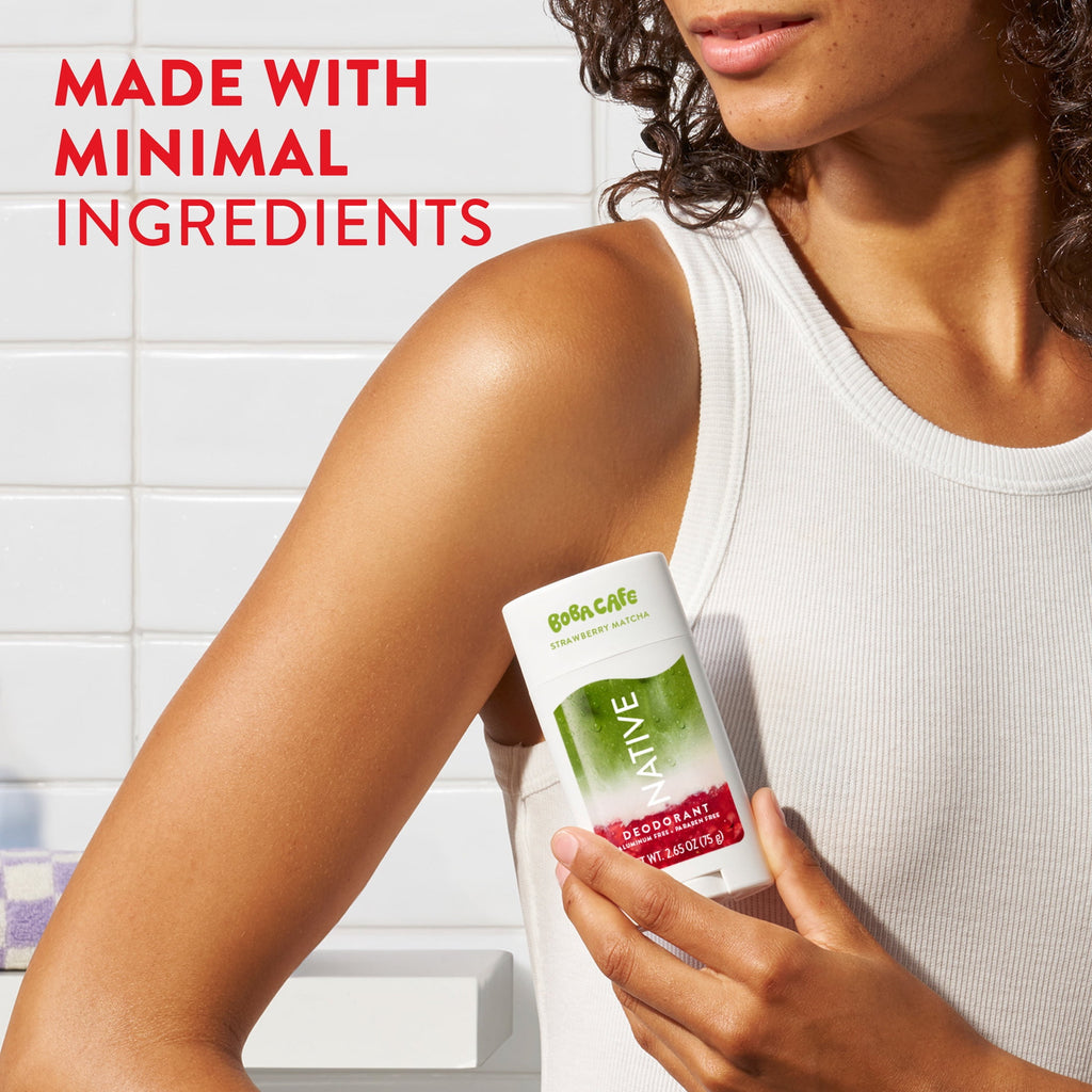 Aluminum Free Deodorant, Limited Edition Berry Blossom Tea, 72 Hour Odor Protection, for Women and Men, Boba Café, 2.65oz