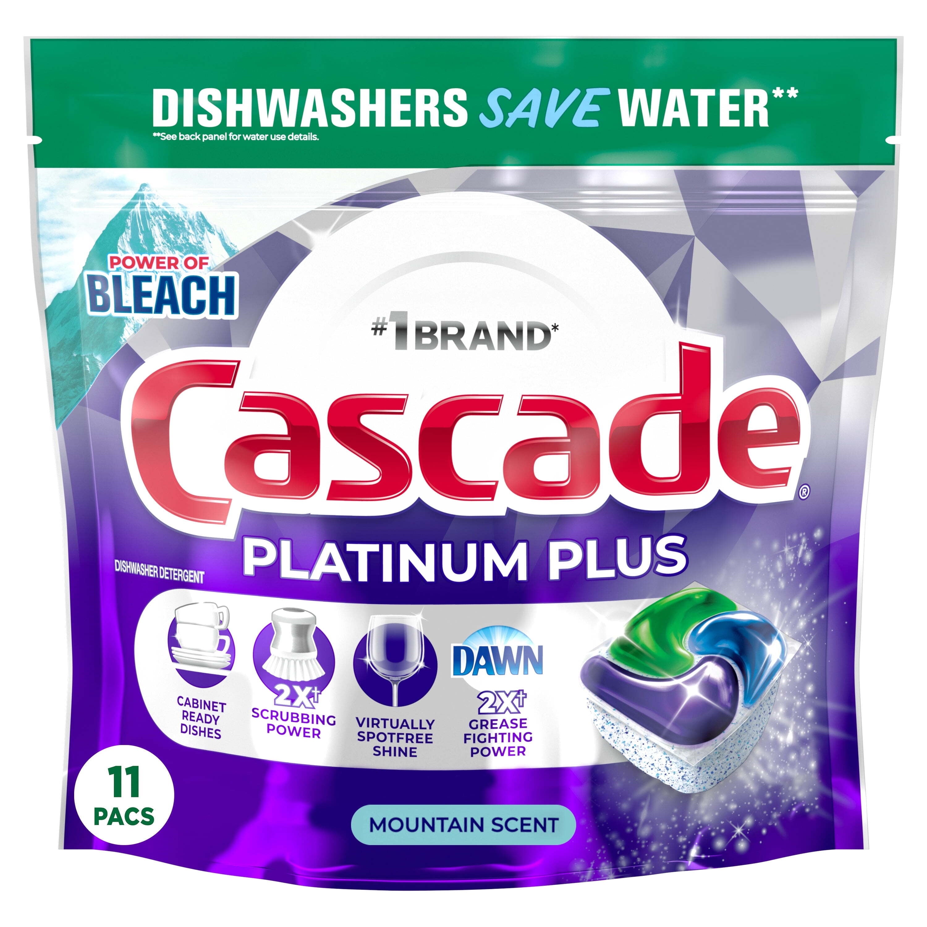 Platinum Plus Dishwasher Detergent Action Pacs, Fresh Mountain Scent, 11 Count