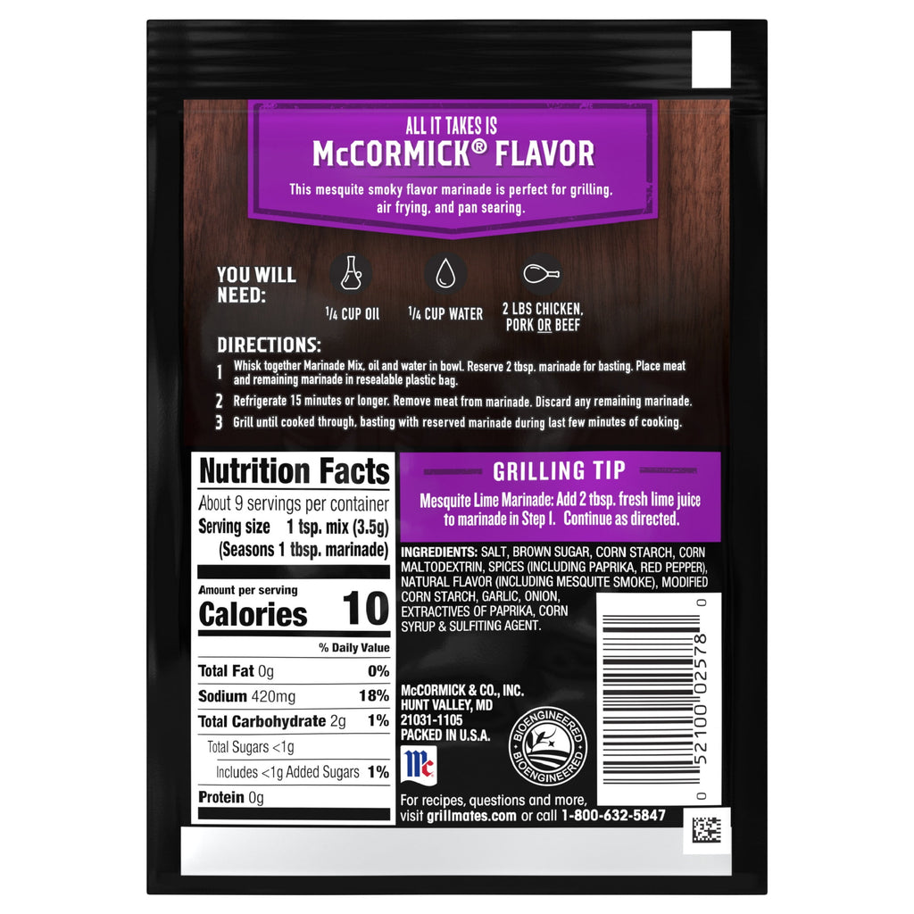 Seasoning Mix, Mesquite Marinade, 1.06 oz Packet