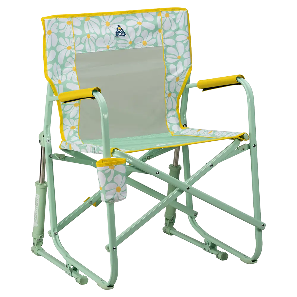 Front right view of the green/yellow Freestyle Rocker.
