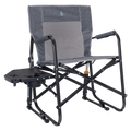 Freestyle Rocker with Side Table, Heathered Pewter, Front Table Open