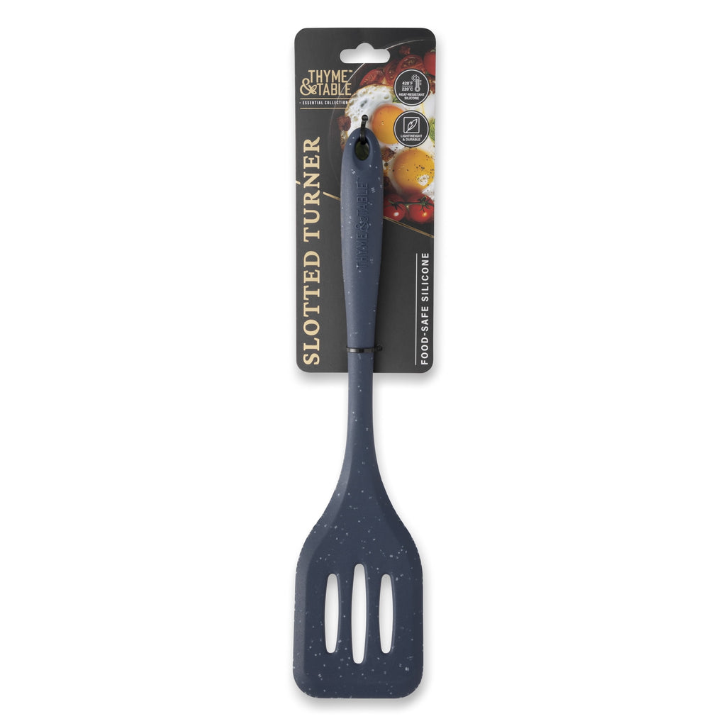 Thyme &amp; Table Silicone Slotted Turner, Speckled Blue