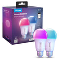 Smart LED Bulbs A19 800LM, 9W RGBWW Color-Changing Light Bulbs, E26 Base, 2-Pack, WiFi + Bluetooth