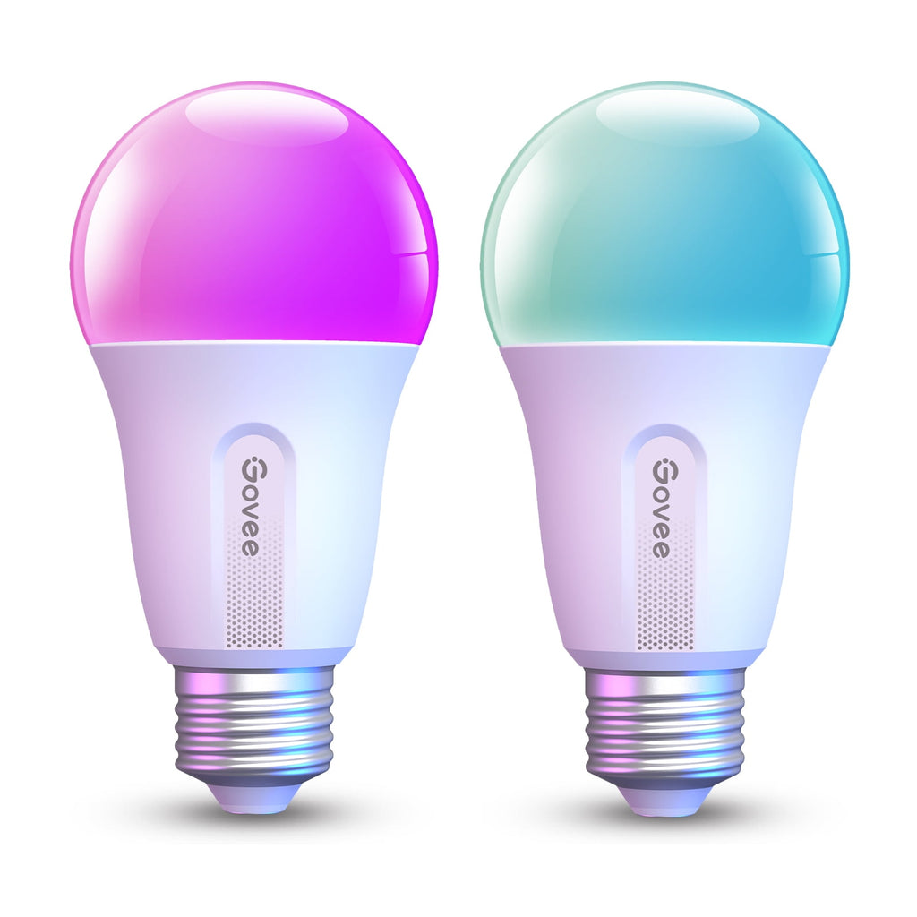 Smart LED Bulbs A19 800LM, 9W RGBWW Color-Changing Light Bulbs, E26 Base, 2-Pack, WiFi + Bluetooth