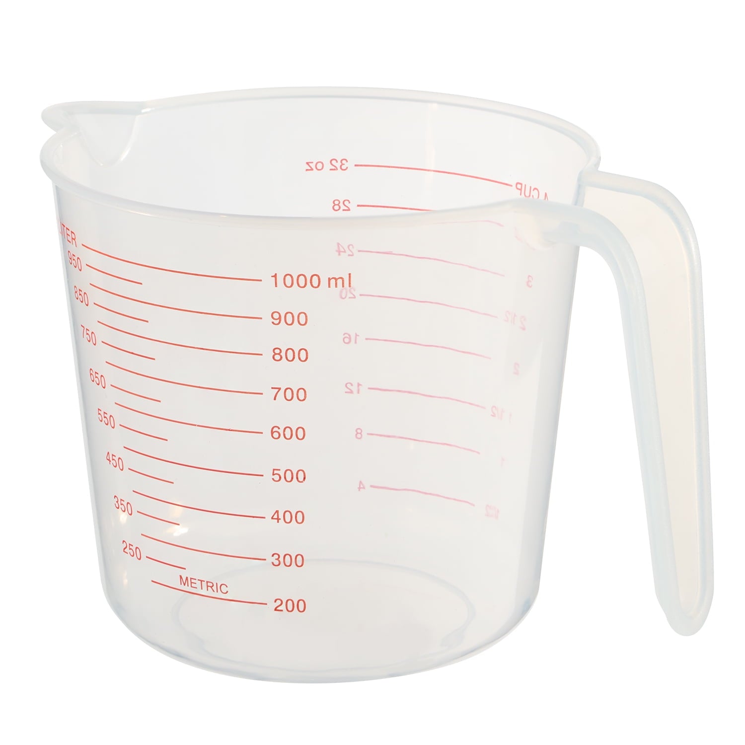 4 Cup PP Plastic Measuring Cup, 32 oz, Clear