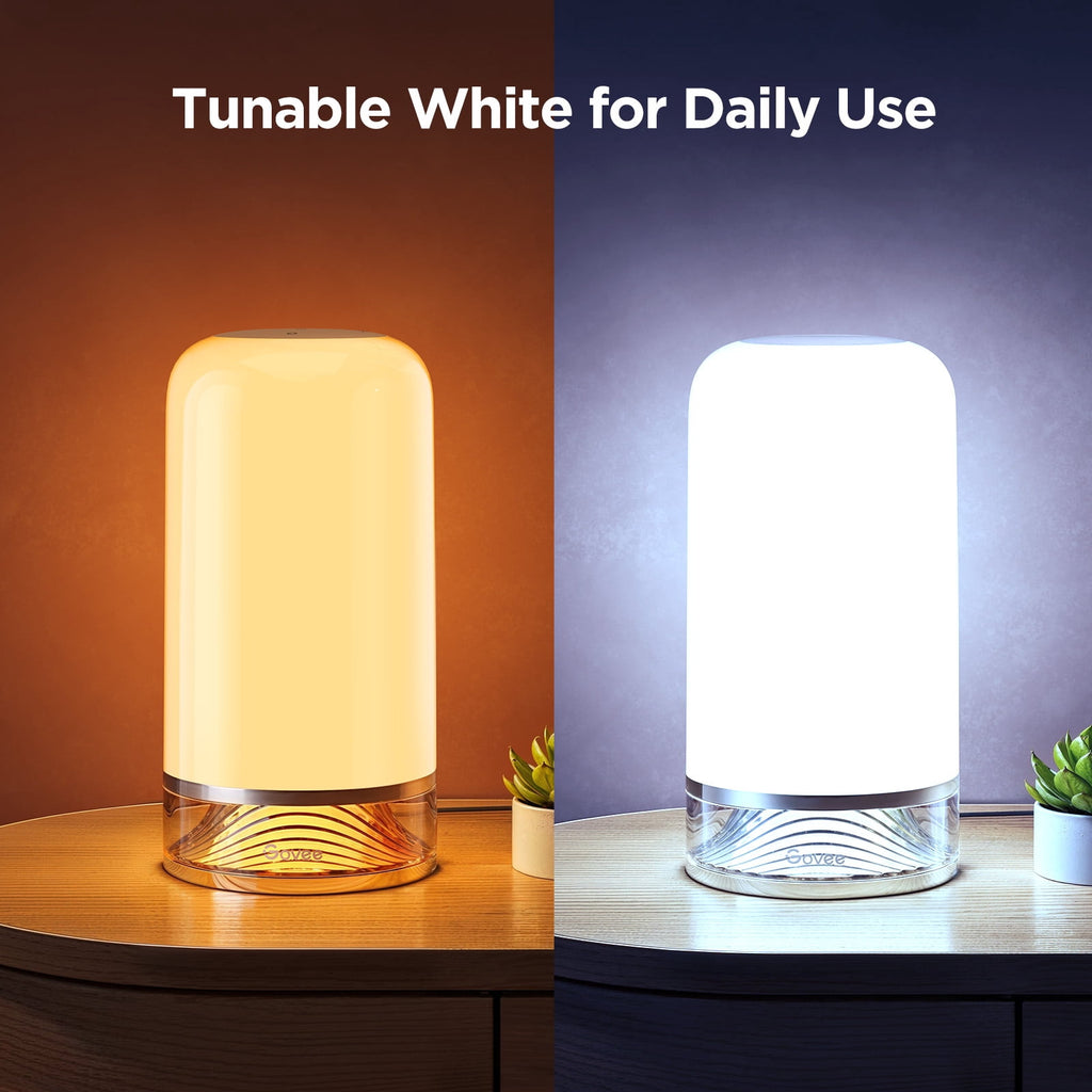 Smart Table Lamp Bedside Lamp - RGBIC Color Changing, Dimmable, Touch Sensor